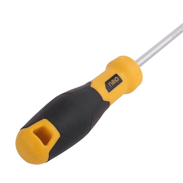 Шлицевая отвертка Deli DL6361501 6х150мм Материал: CR-V. Двухкомпонентная ручка. Хромированная. фото 2