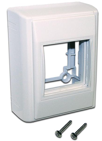 Базовый настенный бокс на 1 модуль Mosaic 45x45, с боковыми стенками, белый (LAN-WA-RMB-F45/B-WH) фото 1