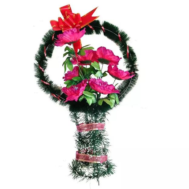 Корзина ритуал. Великий пион с бантом г570-н287 85см фото 1