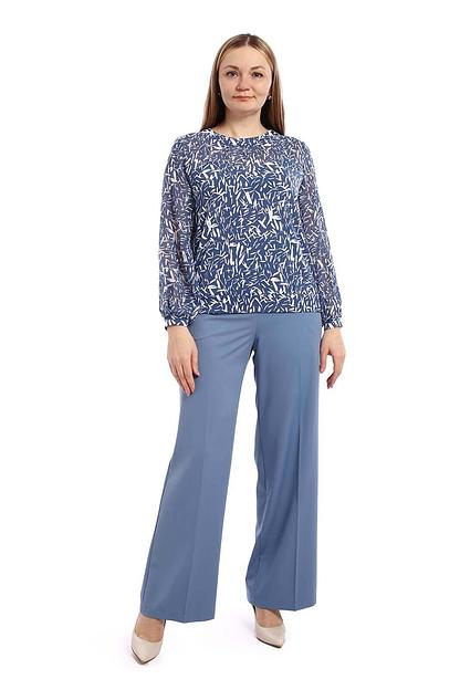 Джемпер женский арт.Ш4229, синий+белый ОПТ фото 1