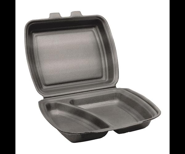 Ланч-бокс черный два деления ОПТ фото 1
