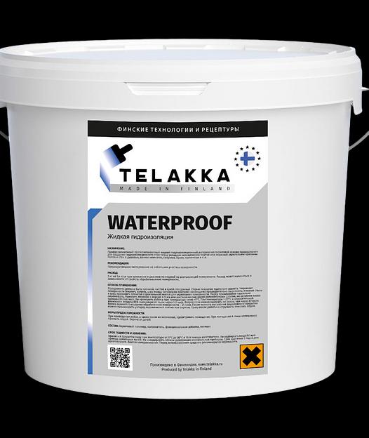 Обмазочная гидроизоляция жидкая для бетона, для пола, для ванной под плитку акриловая TELAKKA WATERPROOF 5кг фото 1