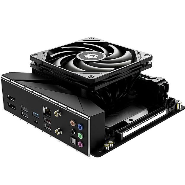 Cooler ID-COOLING IS-55 BLACK LGA1700/1200/115X/AM5/AM4 низкопрофильный высота 55mm (27шт/кор, TDP 125W, PWM, 5 тепл.трубок + медная база, FAN 120mm, черный фото 6