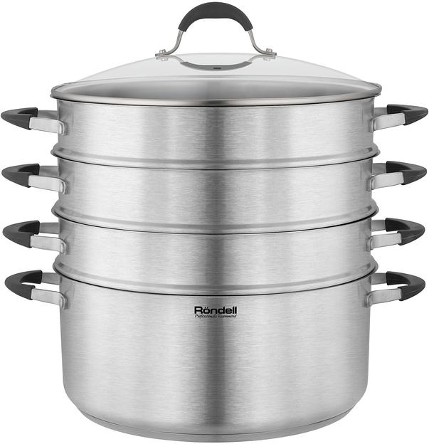 Кастрюля-пароварка Rondell RDS-1815, 30.4л, 32см, с крышкой, стальной фото 1