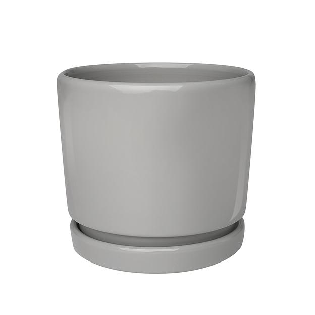 Керамический горшок "Клиф" с подставкой, 1,35л., Д145 Ш145 В128, серый фото 1