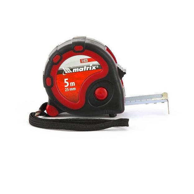 Рулетка Status 3 fixations, 5 м х 25 мм, двухкомпонентный корпус, 3 фиксации ленты фото 1