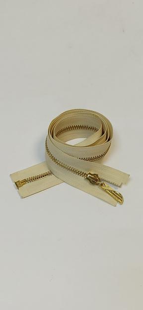 Молния металл №5 80см. 1зам. золотой зуб Сливочный фото 1