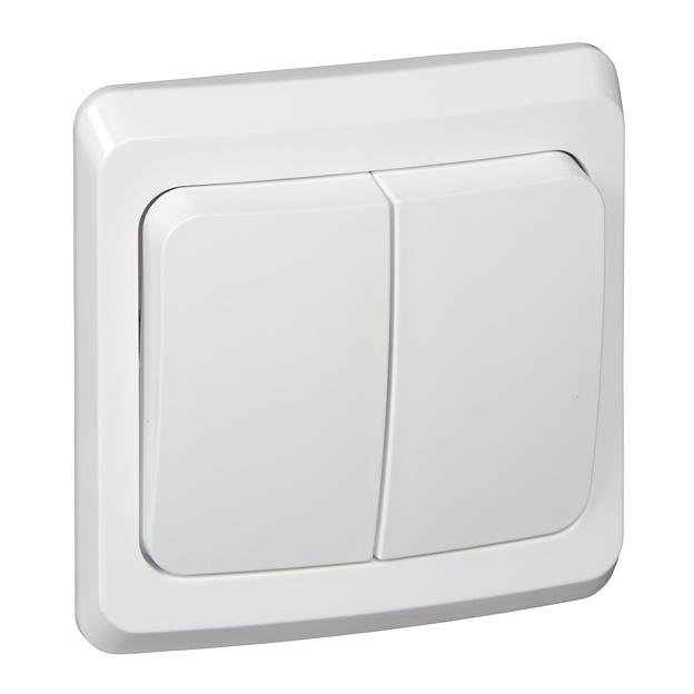 Systeme electric BC10-002B ЭТЮД С/У 2-клавишный ВЫКЛЮЧАТЕЛЬ 10 АХ, БЕЛЫЙ, Россия фото 2