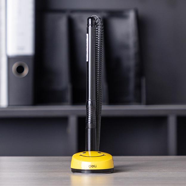 Ручка шариковая Deli EQ50-BK авт. на подставке 0.7мм резин. манжета черный/прозрачный черные чернила (1шт) фото 7