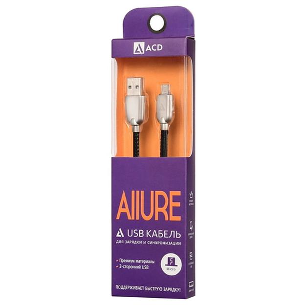Кабели USB ACD USB кабель ACD-Allure MicroUSB; USB-A Кожа, 1м, черный (ACD-U926-M1B) фото 3