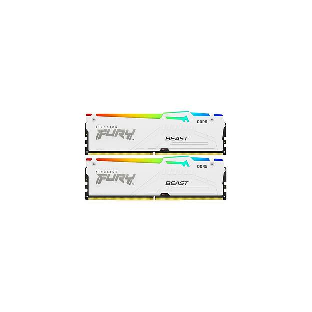 Оперативная память Kingston Fury Beast White Expo KF552C36BWEAK2-32 DDR5 - 2x 16ГБ 5200МГц, DIMM, White, Ret фото 1
