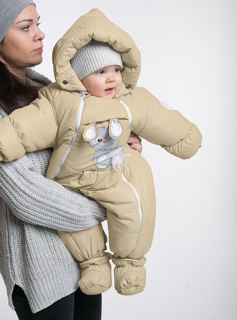 Комбинезон-конверт «Трансформер», Зима, Светло-бежевый арт 147шм (80 см) фото 8