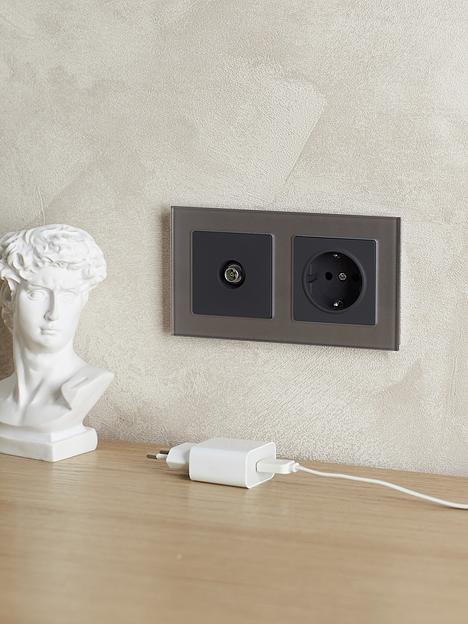 BRITE Рамка 2 поста РУ-2-2-БрСе стекло серый фото 6