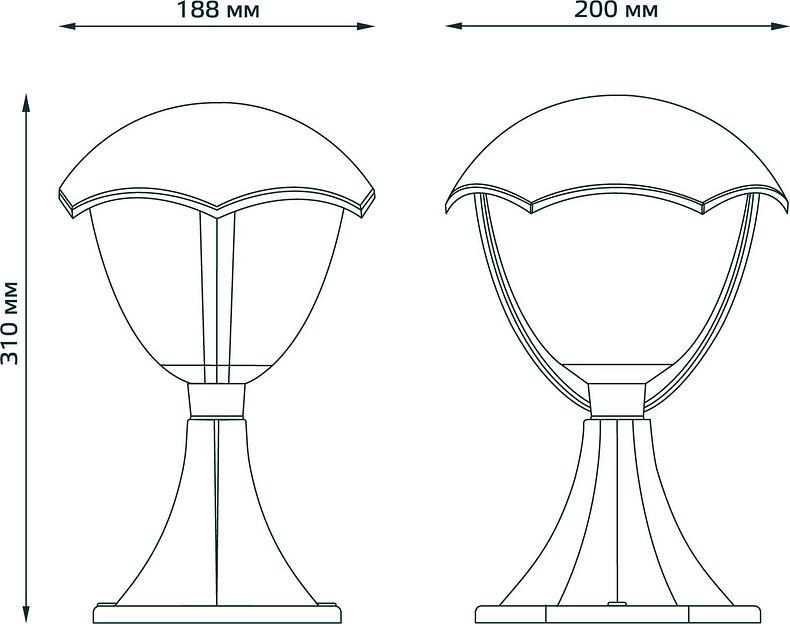 Светильник садово-парк. Gauss GD029 60Вт ламп.:1шт черный фото 3