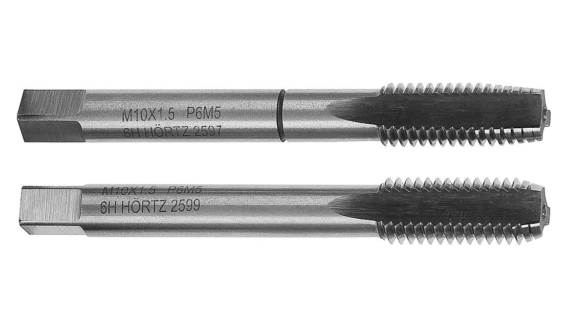 Метчик М10x1,5 м/р компл. 2 шт. Р6М5 HORTZ с поверкой фото 1