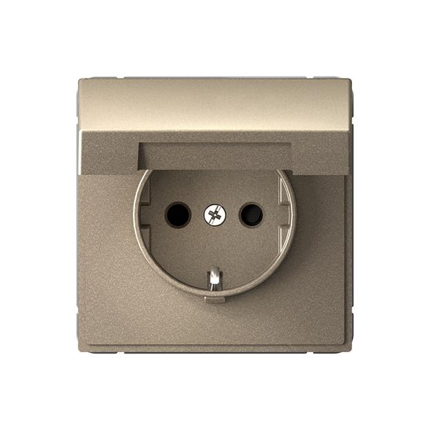 ARTGALLERY розетка с заземл. со шторк. с крышкой, 16А, IP20, механизм, шампань фото 1