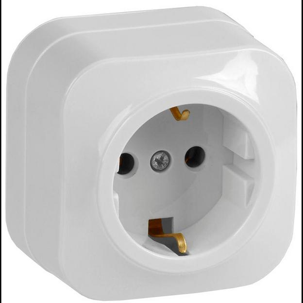 IEK ERH11-K01-16 РС20-3-ХБ Розет. 1-ая с з/к о/у 16А GLORY белый фото 1