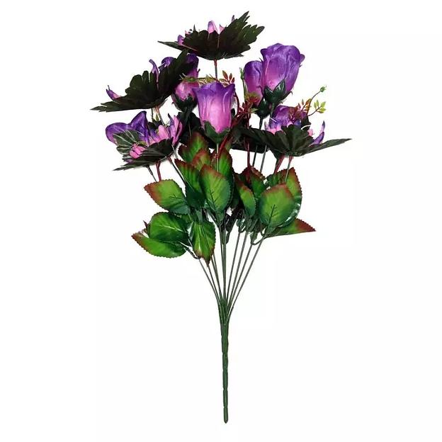 Букет астры с розами 11 голов (2 вида 5+6) 56см 202-693+628 фото 4