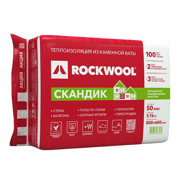 Утеплитель Rocrwool 600х800х50 мм фото 1
