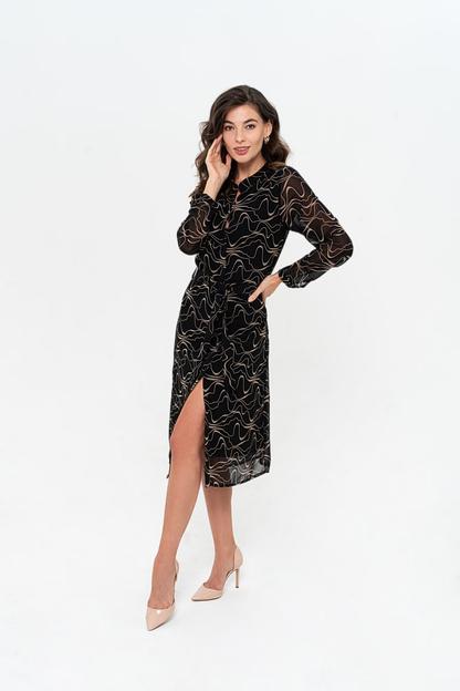 Платье из шифона черное ОПТ фото 1