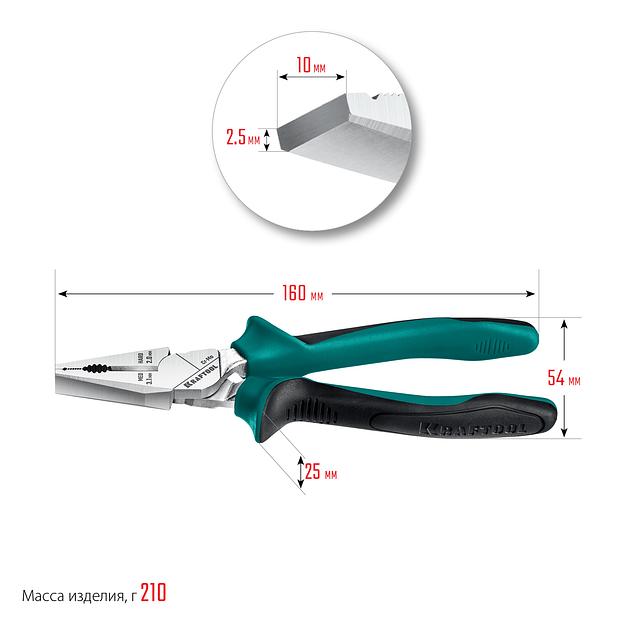 KRAFTOOL 160 мм, комбинированные плоскогубцы с эксцентриковым шарниром (22011-1-16) фото 10