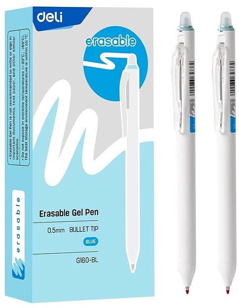 Ручка гелев. Deli EG160-BL белый d=0.5мм гол. черн. кругл. стираемая фото 1