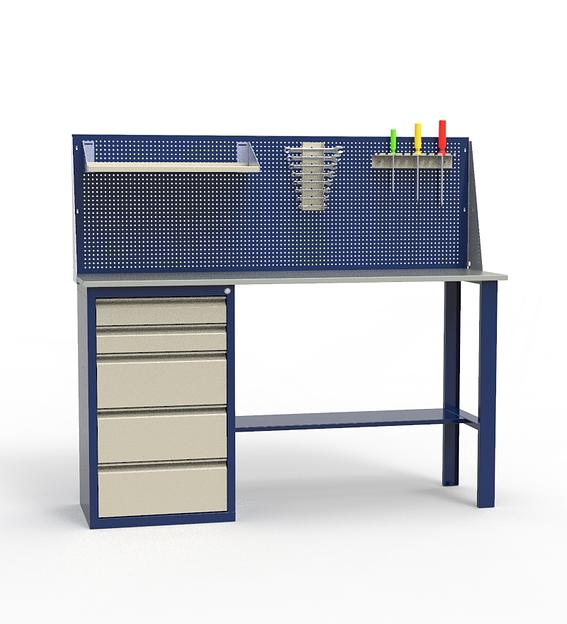 Верстак слесарный с оцинкованной столешницей для слесарных работ ЛВ-1Т.05.00_сб5 фото 1