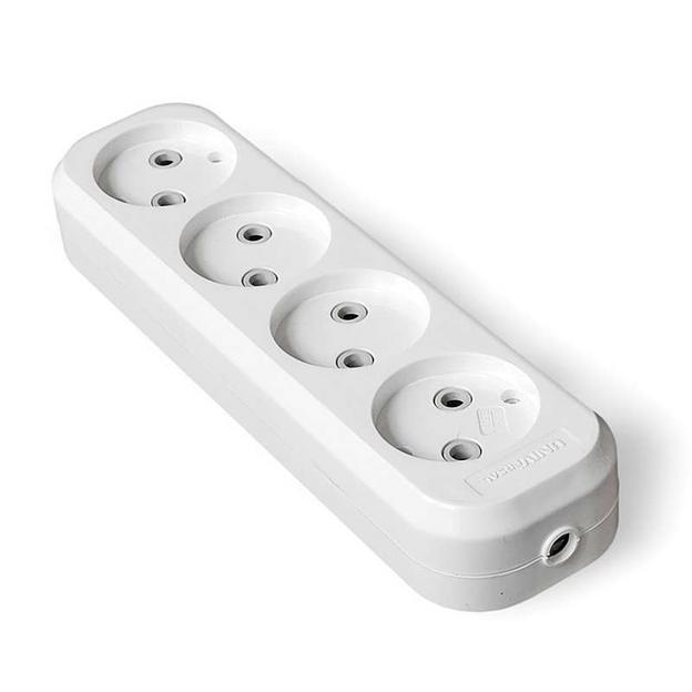 Колодка удлинителя 4-м без заземл. АБС-пластик UNIVersal E204 фото 1