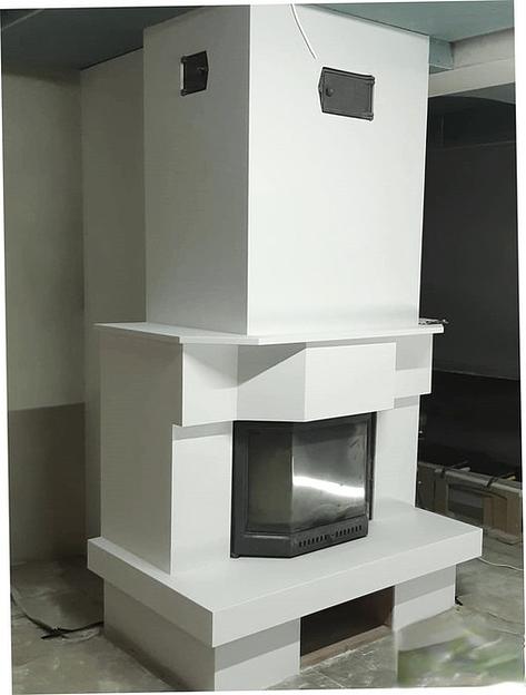 Облицовка камина искусственным камнем Corian м2 фото 2