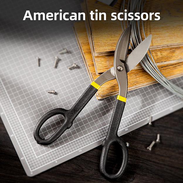 Режущий инструмент (пилы, ножовки, ножи, ножницы) Deli Ножницы по металлу прямые Deli DL25912 310мм, для резки холоднокатаного листа толщиной до 0,9мм и листа из нержавеющей стали толщиной до 0,6 мм фото 5