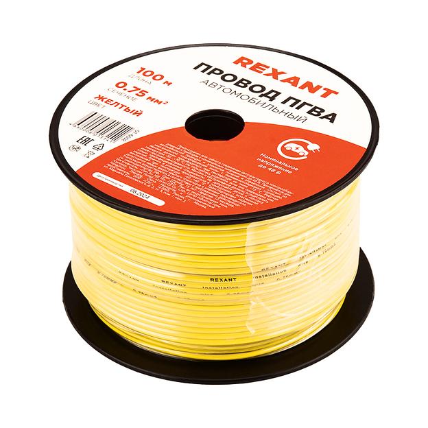 Провод ПГВА Rexant 1х0.75 мм², желтый, бухта 100 м фото 6