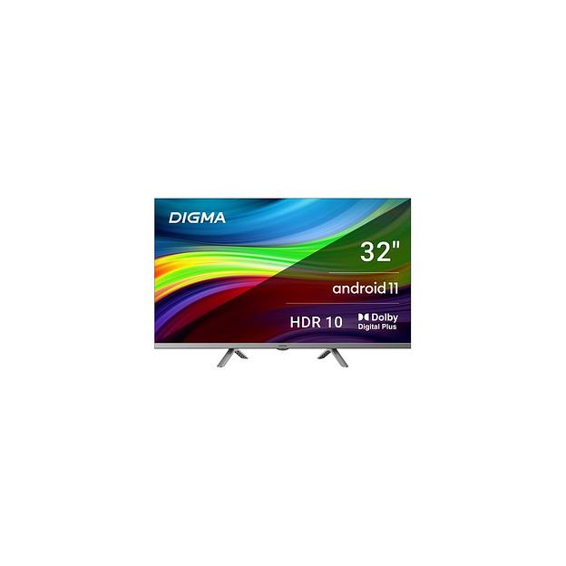32" Телевизор Digma DM-LED32SBB39, HD, темно-серебристый, СМАРТ ТВ, Android фото 1