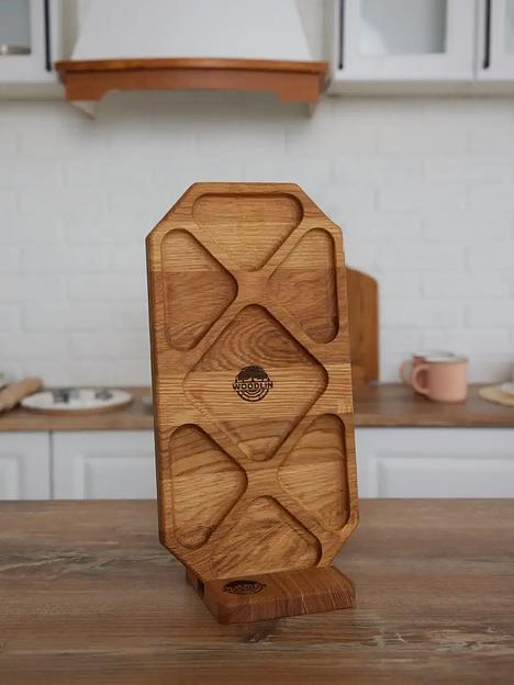 Менажница деревянная Woodlin «Барокко» 35х18 см ОПТ фото 1