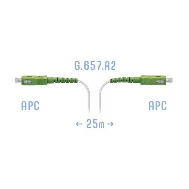 Патчкорд оптический FTTH SC/APC, кабель 604-02-01W, 25 метров фото 1