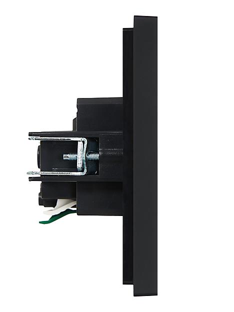 FORTE&PIANO Розетка 1-местная с заземлением с защитными шторками безвинтовое крепление 16А FP113 черный IEK фото 4