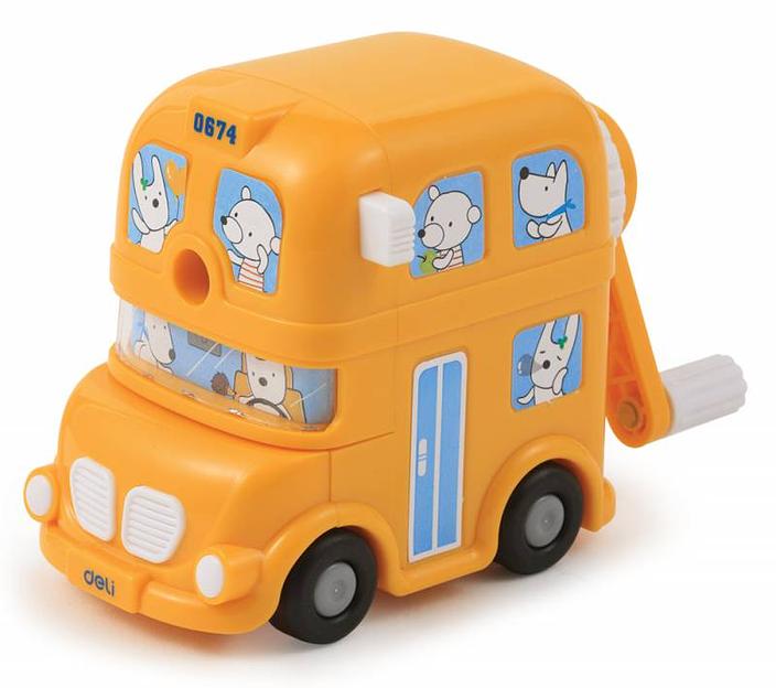 Точилка для карандашей механическая Deli BUS E0674 1 отверстие пластик ассорти коробка фото 4