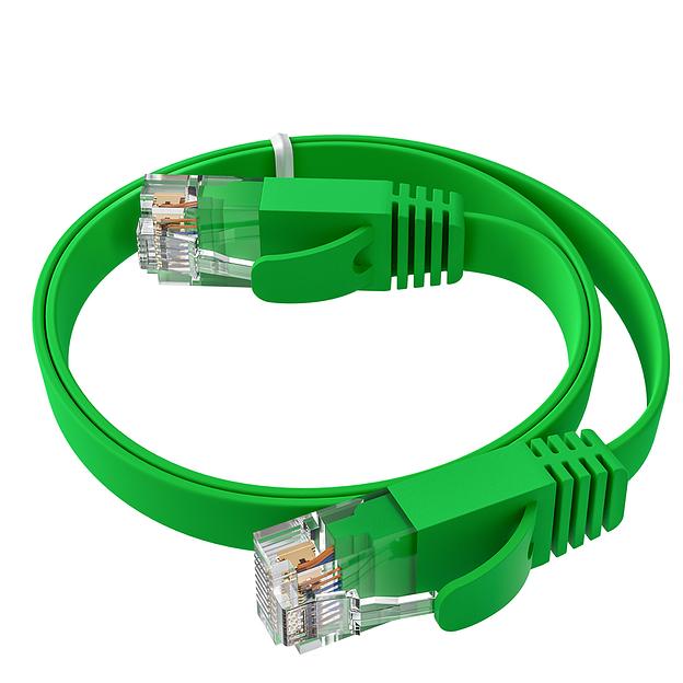 GCR Патч-корд PROF плоский прямой 3.0m, UTP медь кат.6, зеленый, 30 AWG, ethernet high speed 10 Гбит/с, RJ45, T568B, GCR-52842 Greenconnect RJ45(m) - RJ45(m) Cat. 7 U/UTP PVC 3м (GCR-52842) фото 3