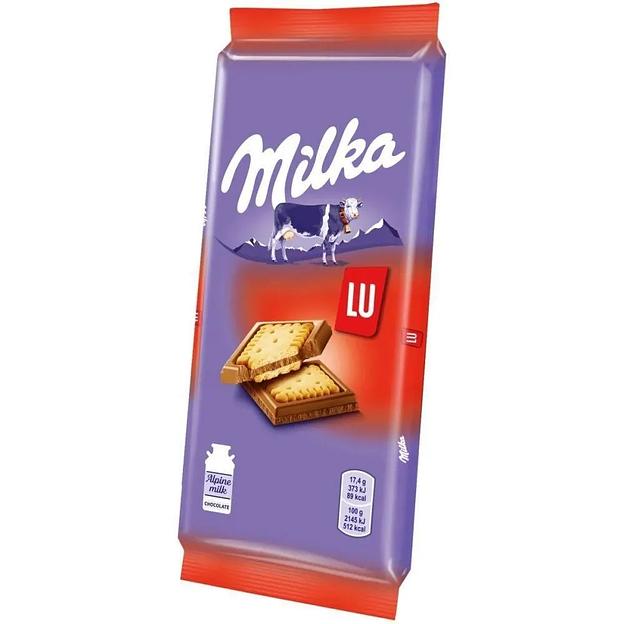 Молочный шоколад, печенье MILKA, флоу-пак, 5 шт 87 гр ОПТ фото 2