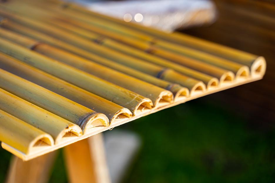 Панель из половинок бамбука, Светлый обжиг, опт фото 1