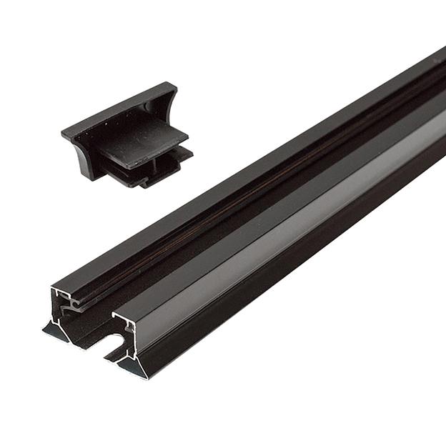 Шинопровод для трековых светильников 1м черный (в наборе токовод заглушка крепление) фото 2