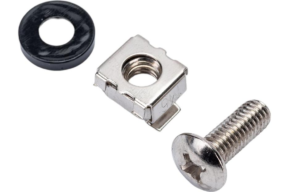 5bites NM-16 Крепежный комплект для инсталляции патч-панелей: винт, шайба, гайка, упаковка 50шт. фото 3