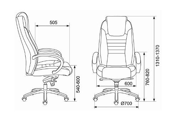 Кресло руководителя Бюрократ T-9923SL черный кожа крестовина металл хром фото 6