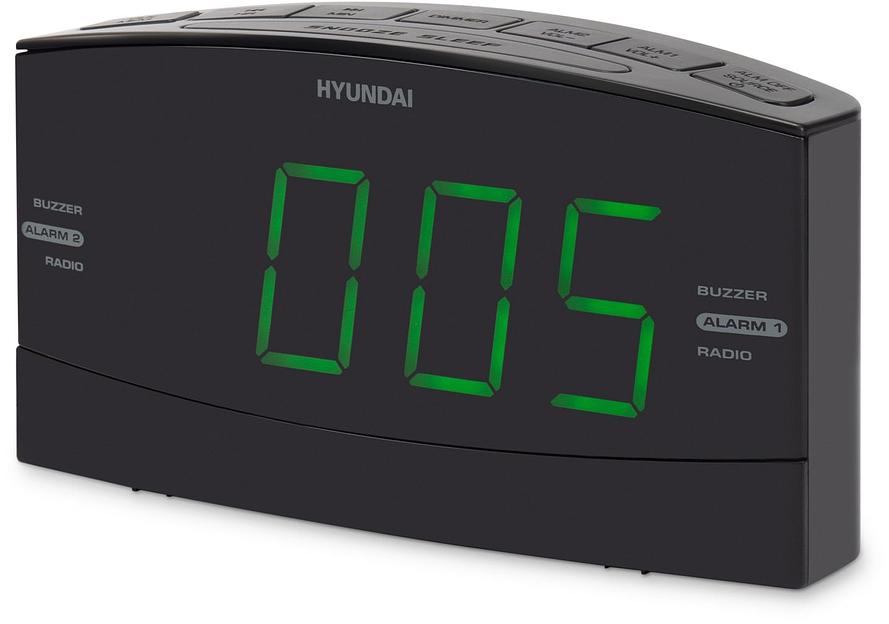 Радиобудильник Hyundai H-RCL238 черный LCD подсв:зеленая часы:цифровые FM фото 1