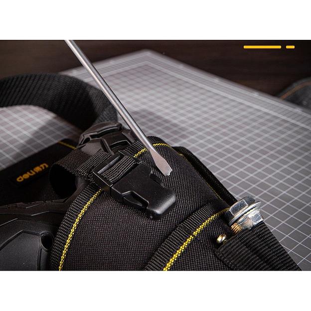 Ящики, сумки для инструментов Deli Поясная сумка-кобура монтажника Deli DL430004 260 x 150 мм, 4 кармана, ткань Оксфорд 600D фото 3