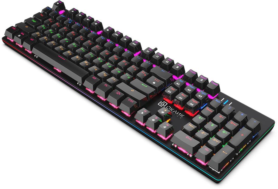 Клавиатура Оклик 990 G2 механическая черный USB Multimedia for gamer LED (1875240) фото 9