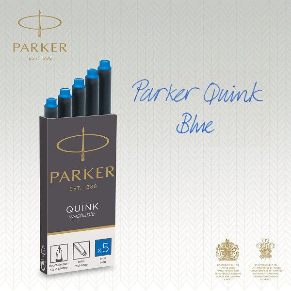 Картридж Parker Quink Z11 (CW1950383) синие чернила смывающиеся для ручек перьевых (5шт) фото 4