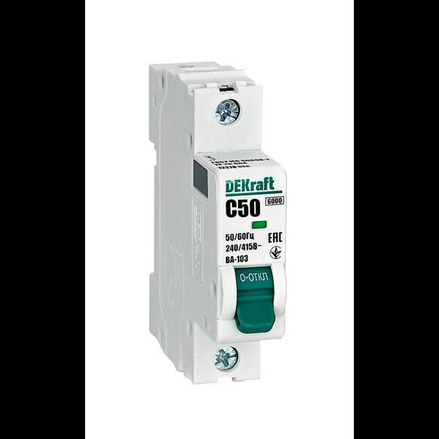 Выключатель автоматический модульный 1п C 50А 6кА ВА-103 DEKraft 12278DEK фото 1