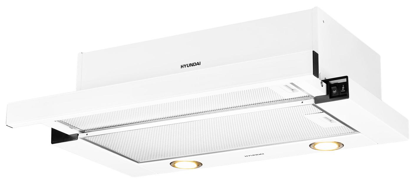 Вытяжка встраиваемая Hyundai HBH 6236 WG белый управление: кнопочное (1 мотор) фото 3