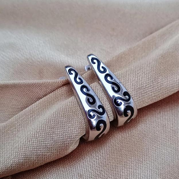 Комплект серебряный «Раушан» с национальным узором, серьги и кольцо, размер 19 фото 3