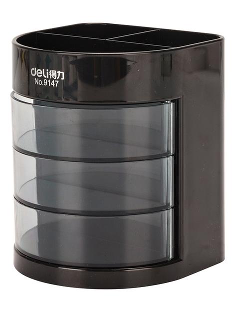 Настольный набор Deli E38253 (12 предметов) пластик черный фото 7